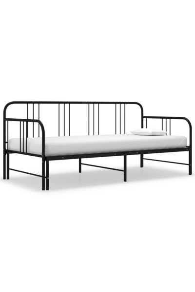Concept Cadru pat canapea extensibilă, negru, 90 x 200 cm, metal
