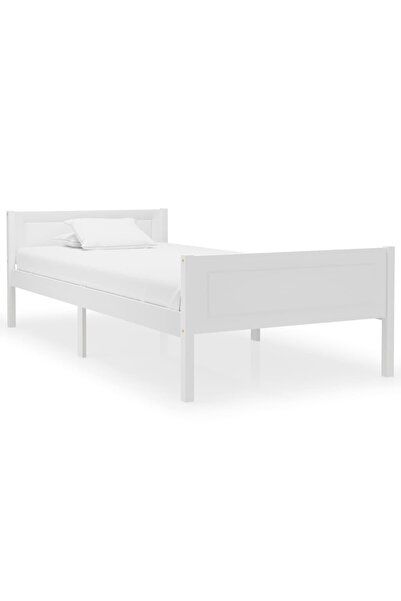 Concept Cadru de pat, alb, 100x200 cm, lemn masiv de pin