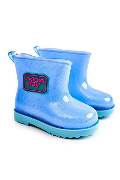 BOTO Children's Brocade Galoshes Blue Rain 27