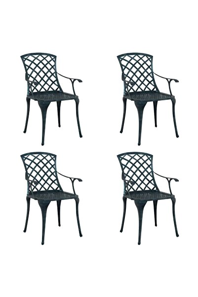 vidaxl Scaun pentru Grădină 4 pcs Verde 61 x 60,5 x 93cm Aluminiu
