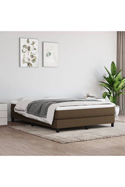 Concept Cadru de pat box spring, maro închis, 140x200 cm, textil