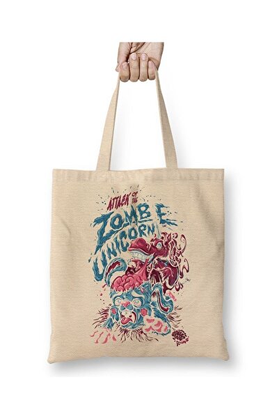 Toyaso The Walking Dead Zombie Face White Cloth Bag Long Strappy Shopping Bag...