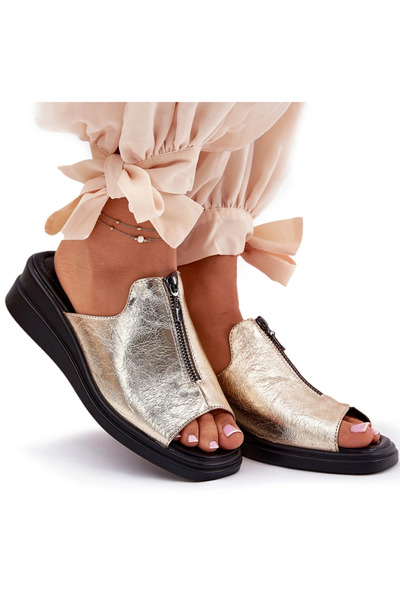 BOTO Ladies Wedge Sandals With Zipper Gold Irriva 37