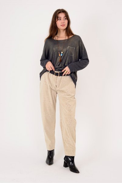 Park Moda 8600 PANTALONI DETAILAȚI CU MODEL LEOPARD