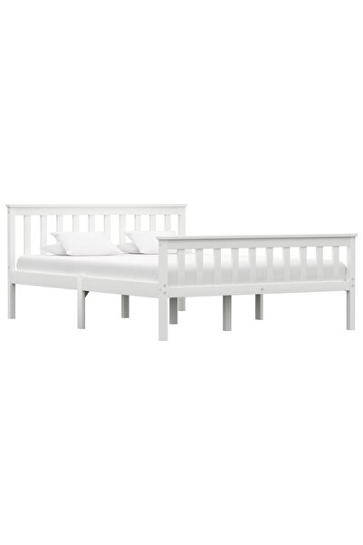 Concept Σκελετός κρεβατιού, λευκό, 140 x 200 εκ., μασίφ ξύλο πεύκου