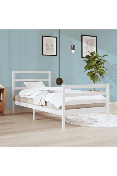 Concept Σκελετός κρεβατιού, λευκό, 90x200 cm, μασίφ ξύλο πεύκου