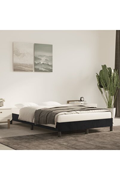 Concept Cadru de pat, negru, 120x200 cm, catifea