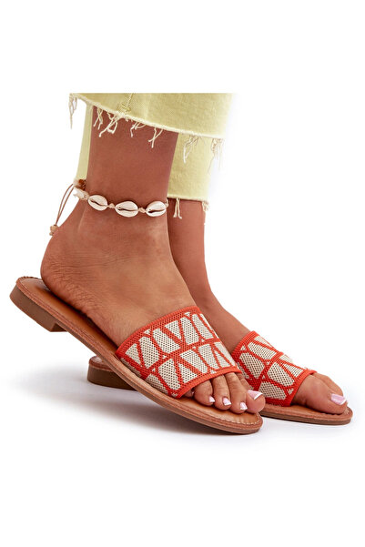 BOTO Women's Flat Heel Sandals Orange Traivea 38