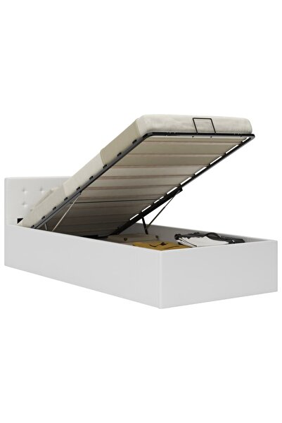 Concept Υδραυλικό πλαίσιο κρεβατιού με βάση από τάβλες, λευκό, 100 x 200 cm, ...