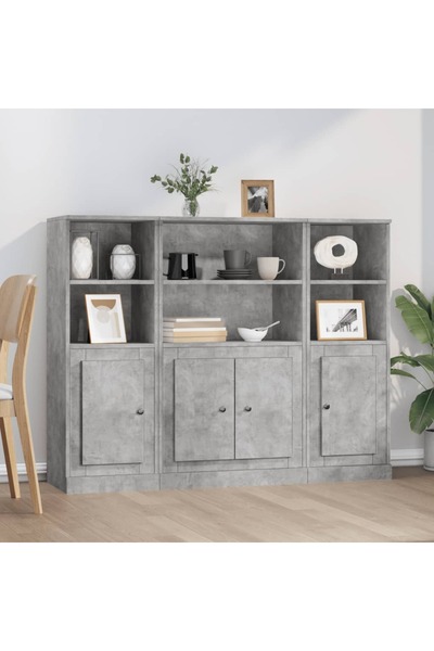 Concept Tall cabinets, 3 pcs., concrete gray, engineered wood