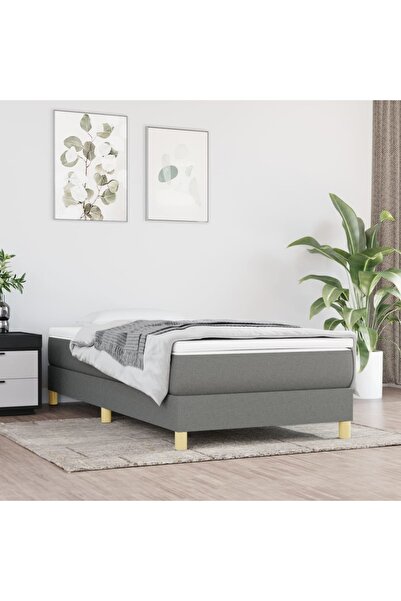 Concept Cadru de pat box spring, gri închis, 100x200 cm, textil