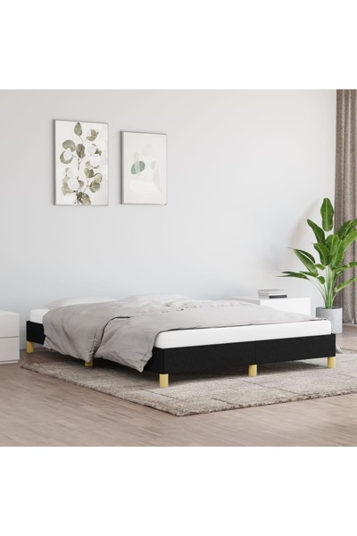 Concept Cadru de pat, negru, 140x190 cm, material textil