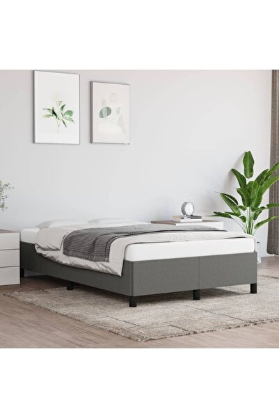 Concept Cadru de pat, gri închis, 120x200 cm, material textil