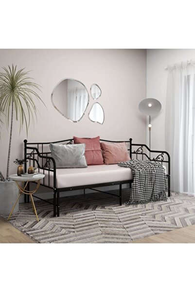 Concept Σκελετός καναπέ-κρεβάτι, μαύρος, 90x200 cm, μεταλλικός