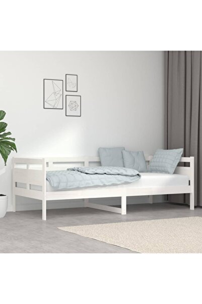 Concept Κρεβάτι ημέρας, λευκό, 90x200 εκ., μασίφ ξύλο πεύκου