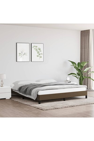 Concept Σκελετός κρεβατιού, σκούρο καφέ, 160 x 200 εκ., ύφασμα