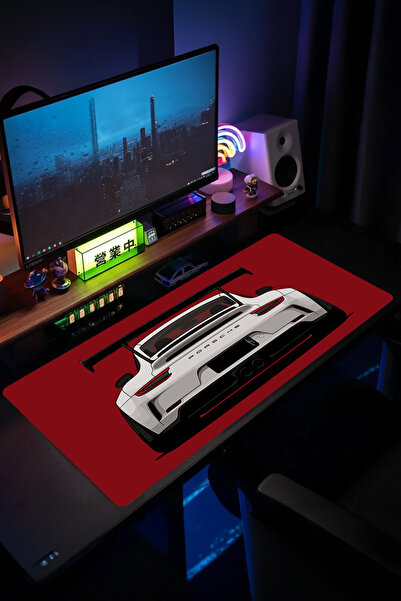 urzuva Araba Modelleri Red Velocity Gaming Oyuncu XL Mouse Pad Mousepad 90X40 cm 3Mm Dikişli Model