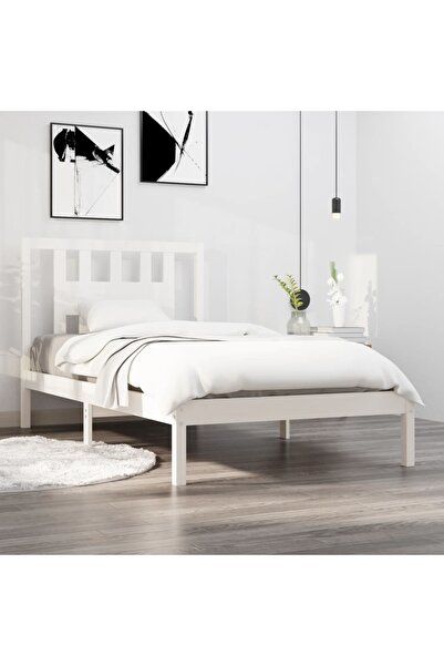 Concept Σκελετός κρεβατιού, λευκό, 90x200 cm, μασίφ ξύλο πεύκου