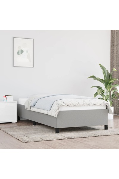 Concept Cadru de pat, gri deschis, 90x200 cm, material textil