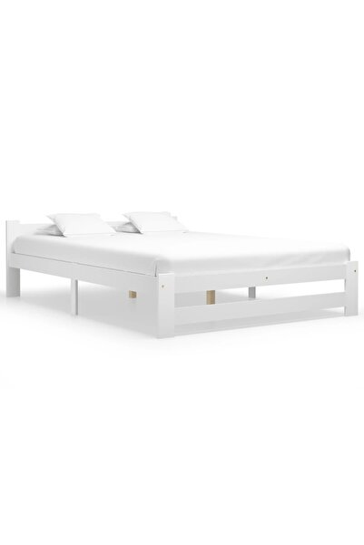 Concept Σκελετός κρεβατιού, λευκό, 180 x 200 εκ., μασίφ ξύλο πεύκου