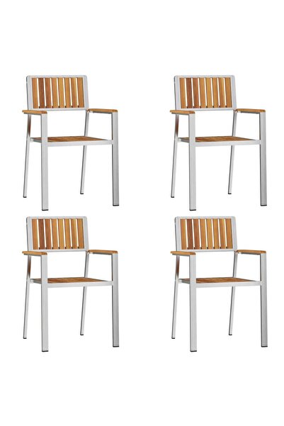 vidaxl Scaun pentru Grădină 4 pcs Maro Lemn Solid de Acacia