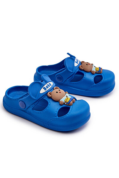 BOTO Șlapi pentru copii din spumă cu decorațiuni albastre Opleja 26