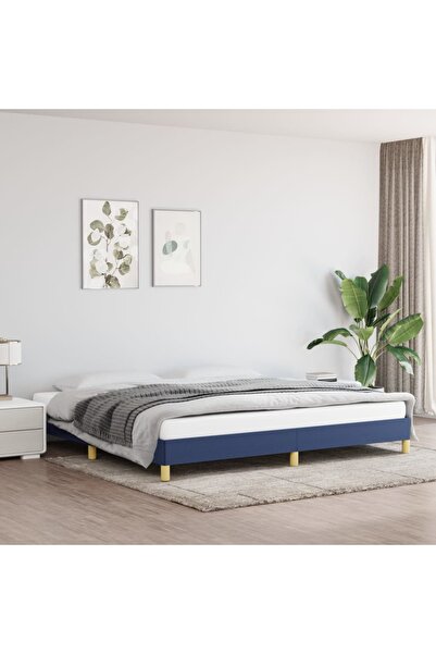 Concept Cadru de pat, albastru, 200x200 cm, material textil