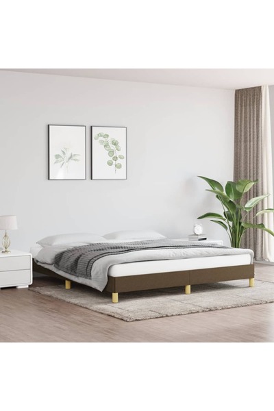Concept Cadru de pat, maro închis, 180 x 200 cm, material textil