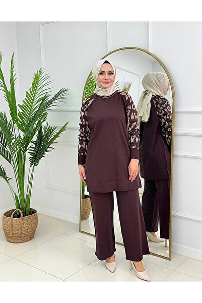 MODAMÜNASİP طقم ميرسيريزد بنقشة الفهد