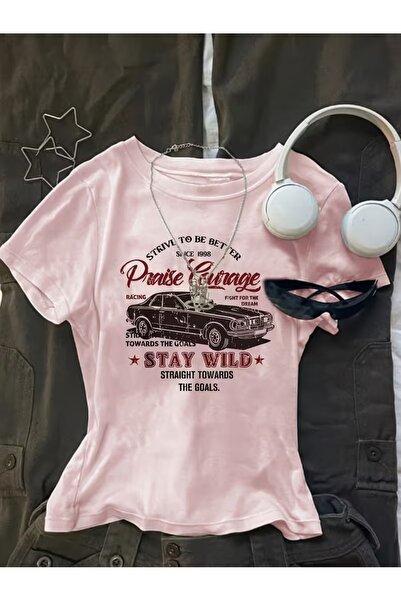 Toum Belt Boy Stay Wild Paradise Cropped Bluz