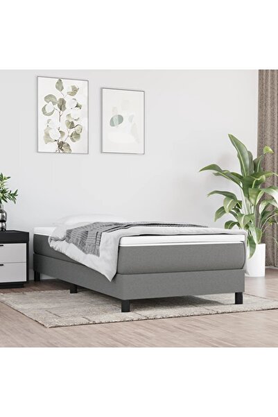 Concept Cadru de pat box spring, gri închis, 90x190 cm, textil