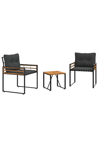vidaxl Set de Mobilier pentru Exterior cu pernă 3 pcs Gri închis