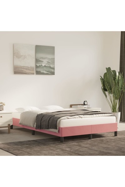 Concept Cadru de pat, roz, 120x200 cm, catifea