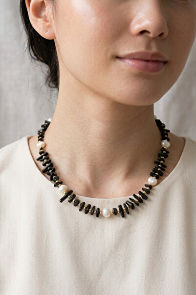 PETEK AKSESUAR Branch Coral Natural Stone Baroque Pearl Necklace