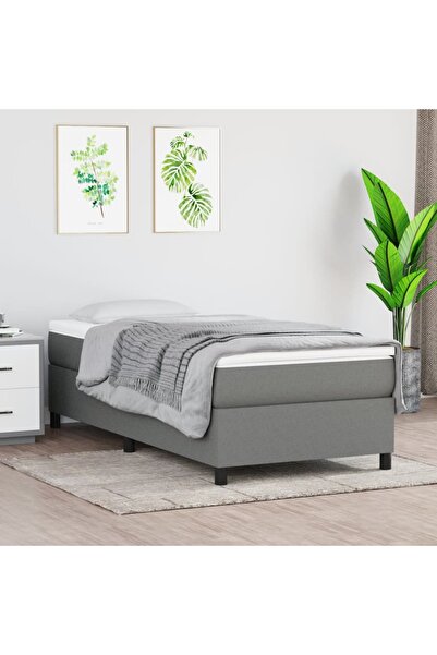 Concept Cadru de pat box spring, gri închis, 100x200 cm, textil