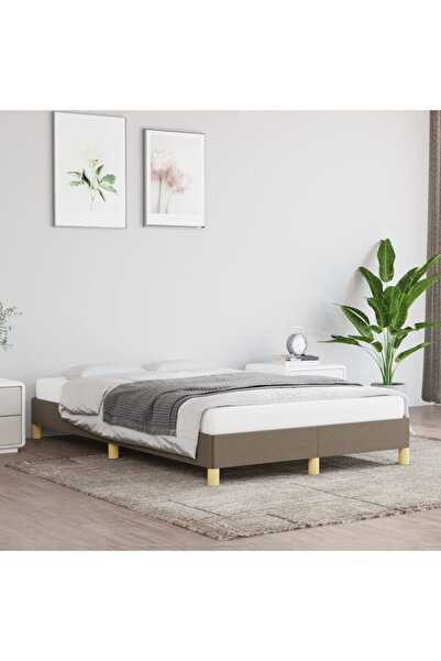 Concept Cadru de pat, gri taupe, 120 x 200 cm, material textil