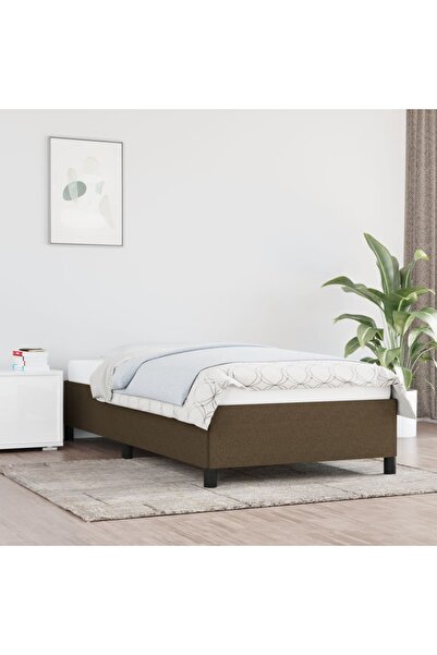 Concept Σκελετός κρεβατιού, σκούρο καφέ, 100 x 200 εκ., ύφασμα