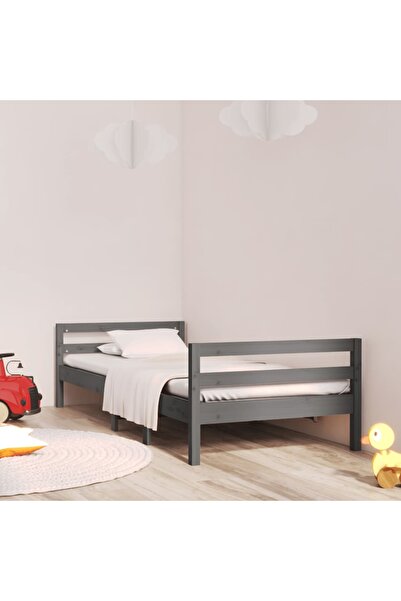 Concept Σκελετός κρεβατιού, γκρι, 90x200 εκ., μασίφ ξύλο πεύκου