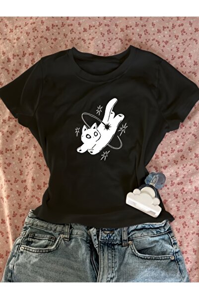 Toum Belt Boy Sky Star Cat Cropped Bluz