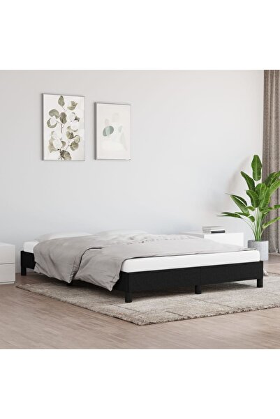 Concept Cadru de pat, negru, 140x190 cm, material textil