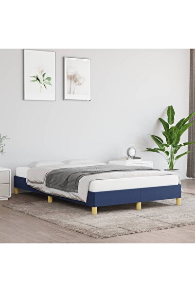 Concept Cadru de pat, albastru, 120 x 200 cm, material textil