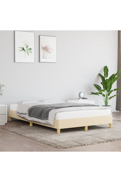 Concept Σκελετός κρεβατιού, κρεμ, 120x200 εκ., ύφασμα