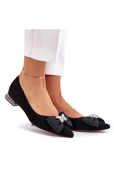 Laura Messi Balerini eleganți din piele întoarsă pentru femei cu fundă 2893 N...