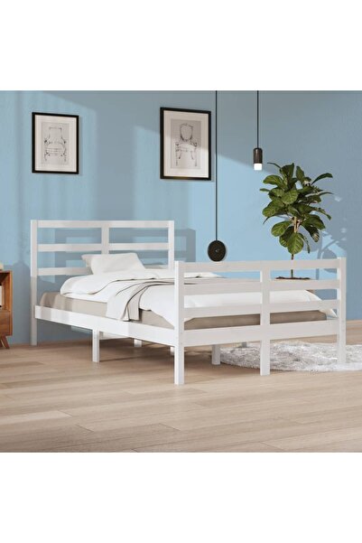 Concept Σκελετός κρεβατιού, λευκό, 120x200 cm, μασίφ ξύλο πεύκου