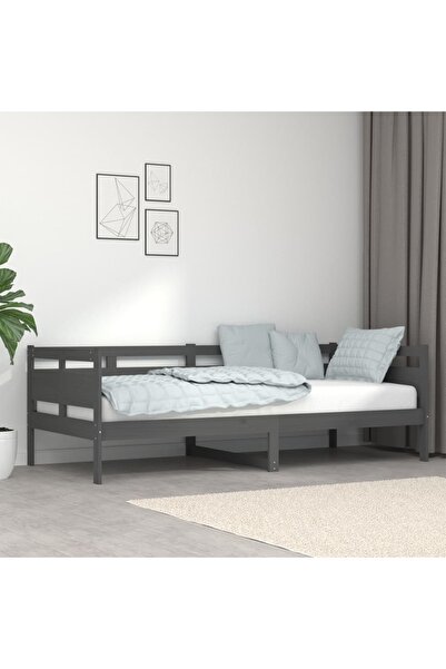 Concept Κρεβάτι ημέρας, γκρι, 90x200 εκ., μασίφ ξύλο πεύκου