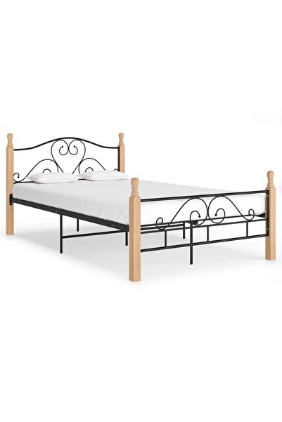 Concept Cadru de pat, negru, 120x200 cm, metal