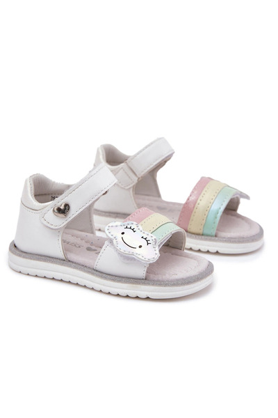 Evento Children's Sandals With Velcro White Orailla 22