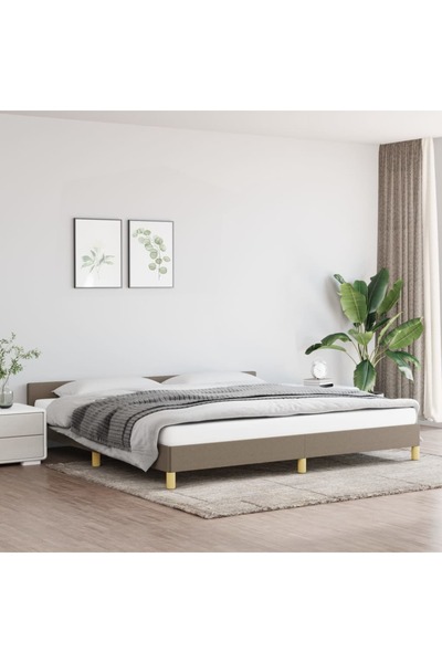 Concept Cadru de pat cu tăblie, gri taupe, 200x200 cm, textil