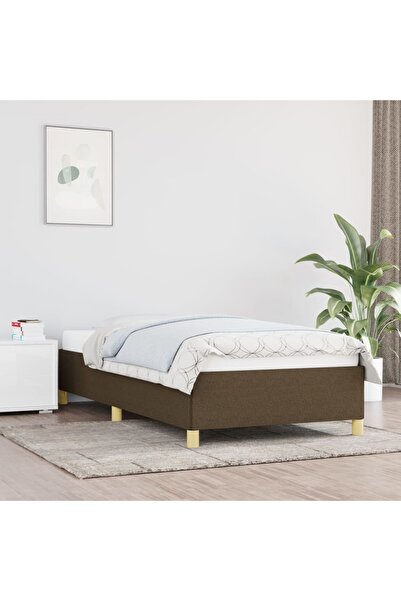 Concept Cadru de pat, maro închis, 100 x 200 cm, material textil