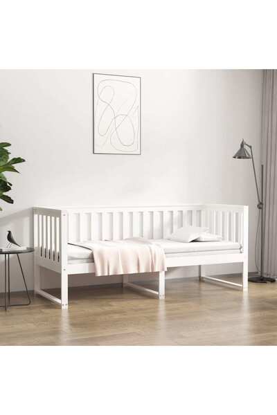 Concept Κρεβάτι ημέρας, λευκό, 80x200 εκ., μασίφ ξύλο πεύκου